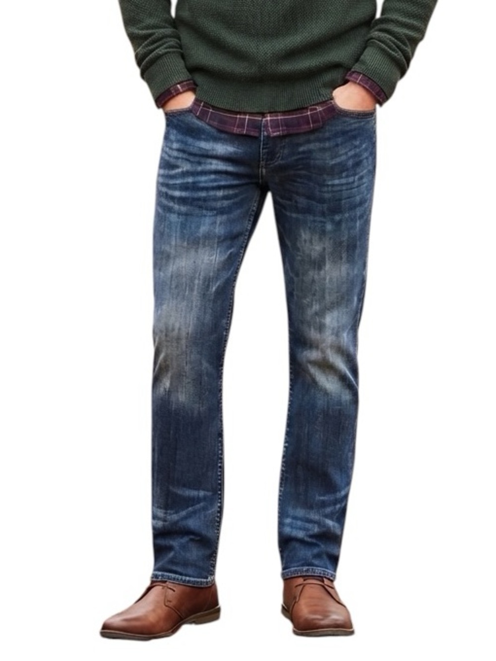 Seven7 Men's Jeans Straight Leg Style# SN1364F Blue Medium Wash Denim Size 36/30